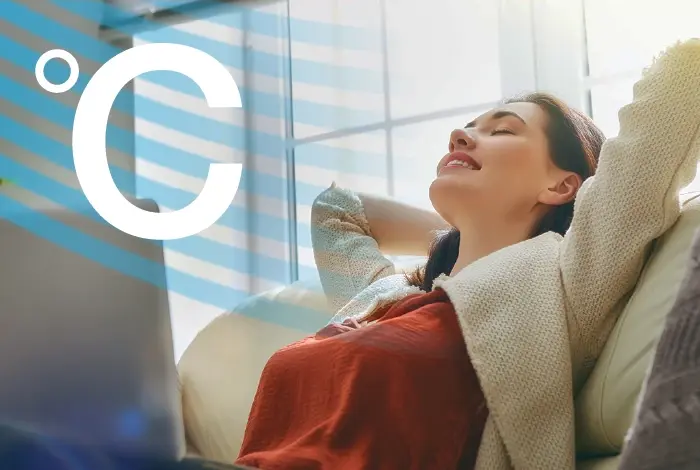 Detects ambient temperature and creates a comfortable indoor climate.