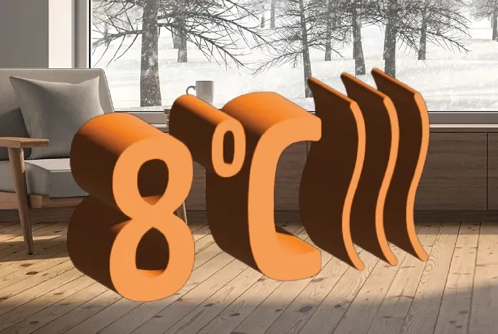 Maintains the temperature at 8°C, preventing freezing and excessive cooling.