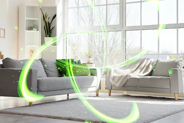 Uses energy efficiently (SEER 9).